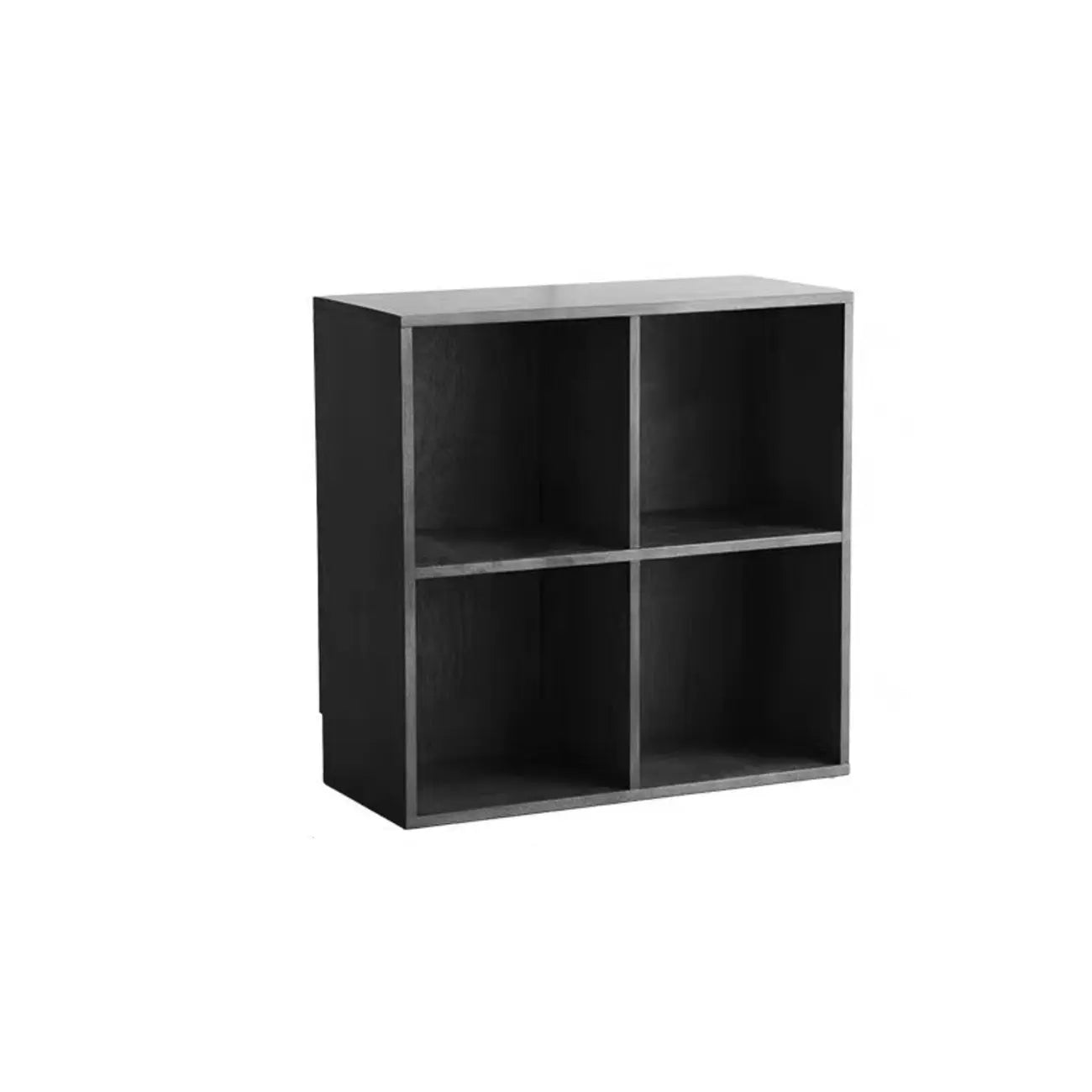 Bibliothèque cubique courte en bois noir avec tiroirs