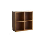 Bibliothèque cubique courte en bois noir avec tiroirs