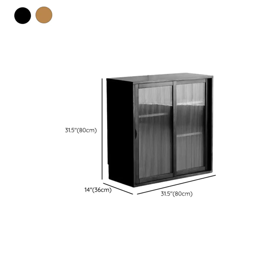 Bibliothèque cubique courte en bois noir avec tiroirs
