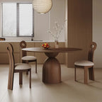 Table de salle à manger ronde moderne en noyer massif