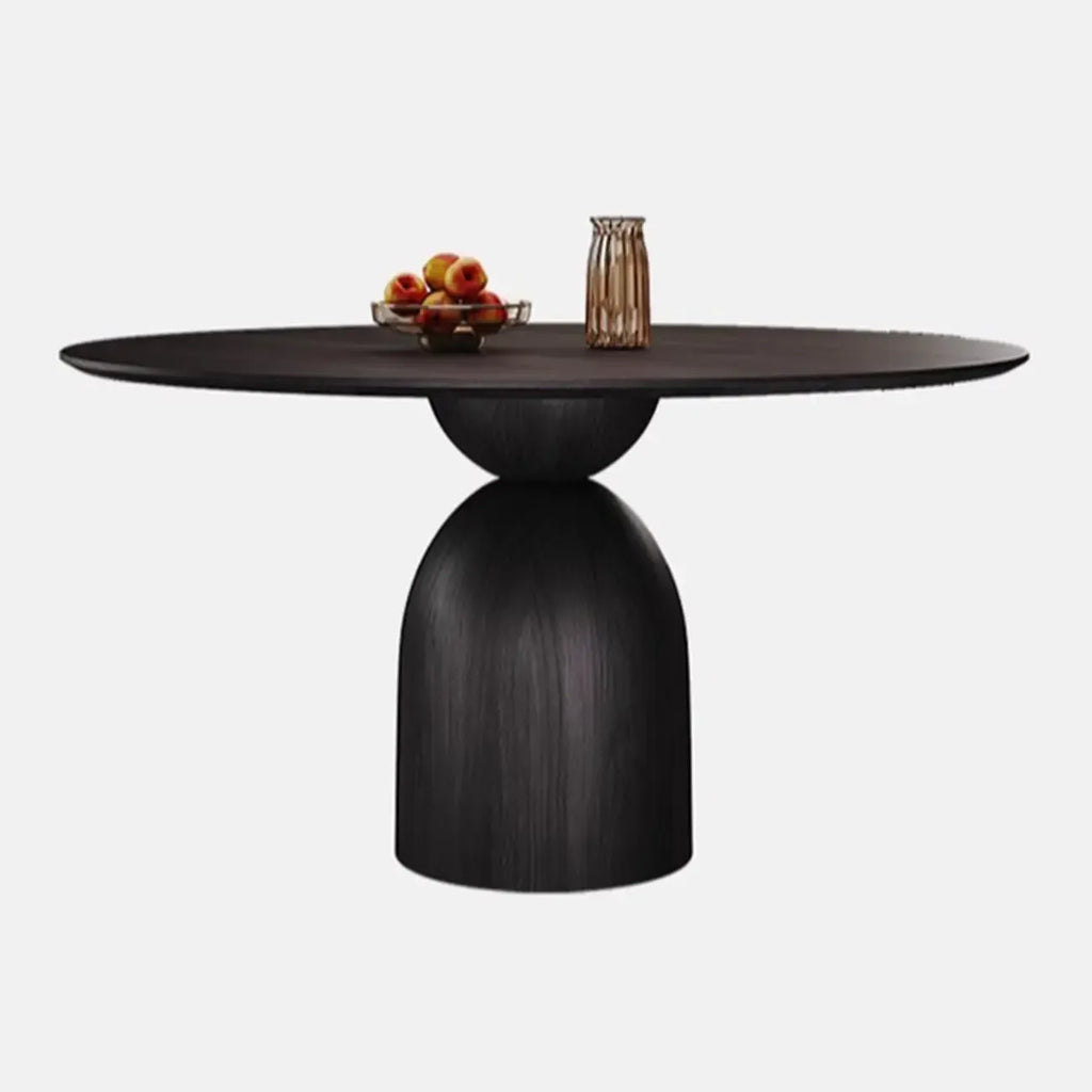 Table de salle à manger ronde moderne en noyer massif
