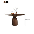 Table de salle à manger ronde moderne en noyer massif
