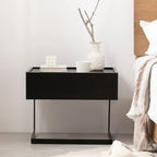 Table de chevet compacte moderne en bois noir avec tiroir