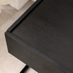 Table de chevet compacte moderne en bois noir avec tiroir