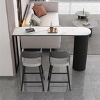Tables de bar modernes irrégulières en pierre et métal