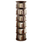 Bibliothèque verticale pivotante moyenne en bois brun noyer