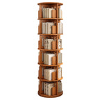 Bibliothèque verticale pivotante moyenne en bois brun noyer