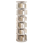 Bibliothèque verticale pivotante moyenne en bois brun noyer