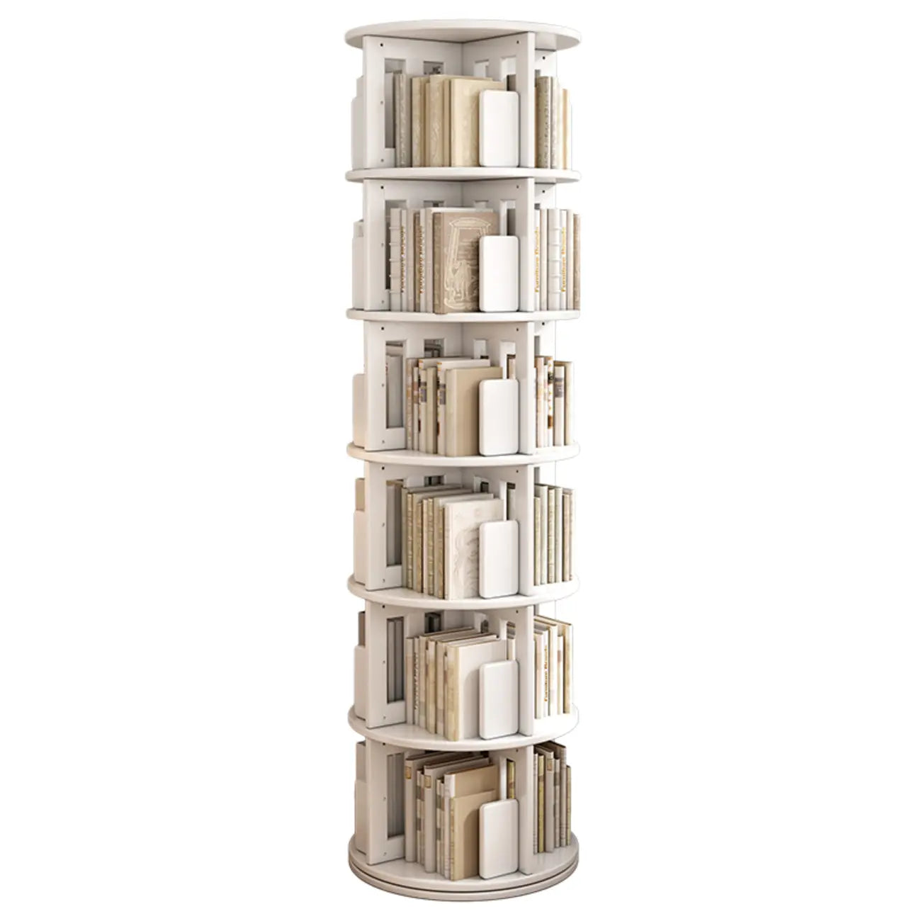 Bibliothèque verticale pivotante moyenne en bois brun noyer