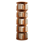 Bibliothèque verticale pivotante moyenne en bois brun noyer
