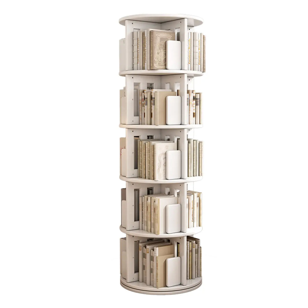 Bibliothèque verticale pivotante moyenne en bois brun noyer