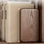 Bibliothèque verticale pivotante moyenne en bois brun noyer