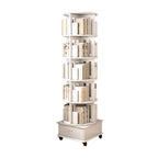 Bibliothèque verticale pivotante moyenne en bois brun noyer