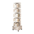 Bibliothèque verticale pivotante moyenne en bois brun noyer