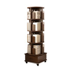 Bibliothèque verticale pivotante moyenne en bois brun noyer