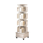 Bibliothèque verticale pivotante moyenne en bois brun noyer