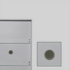 Armoire à chaussures haute en bois blanc avec façade rabattable pour couloir