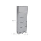 Armoire à chaussures haute en bois blanc avec façade rabattable pour couloir