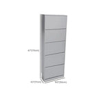 Armoire à chaussures haute en bois blanc avec façade rabattable pour couloir