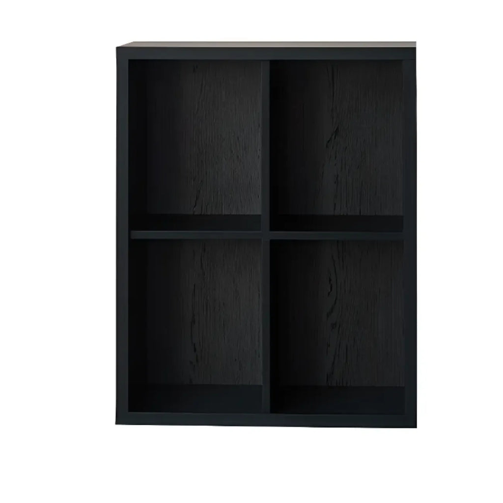 Étagères horizontales noires, cube de rangement fermé