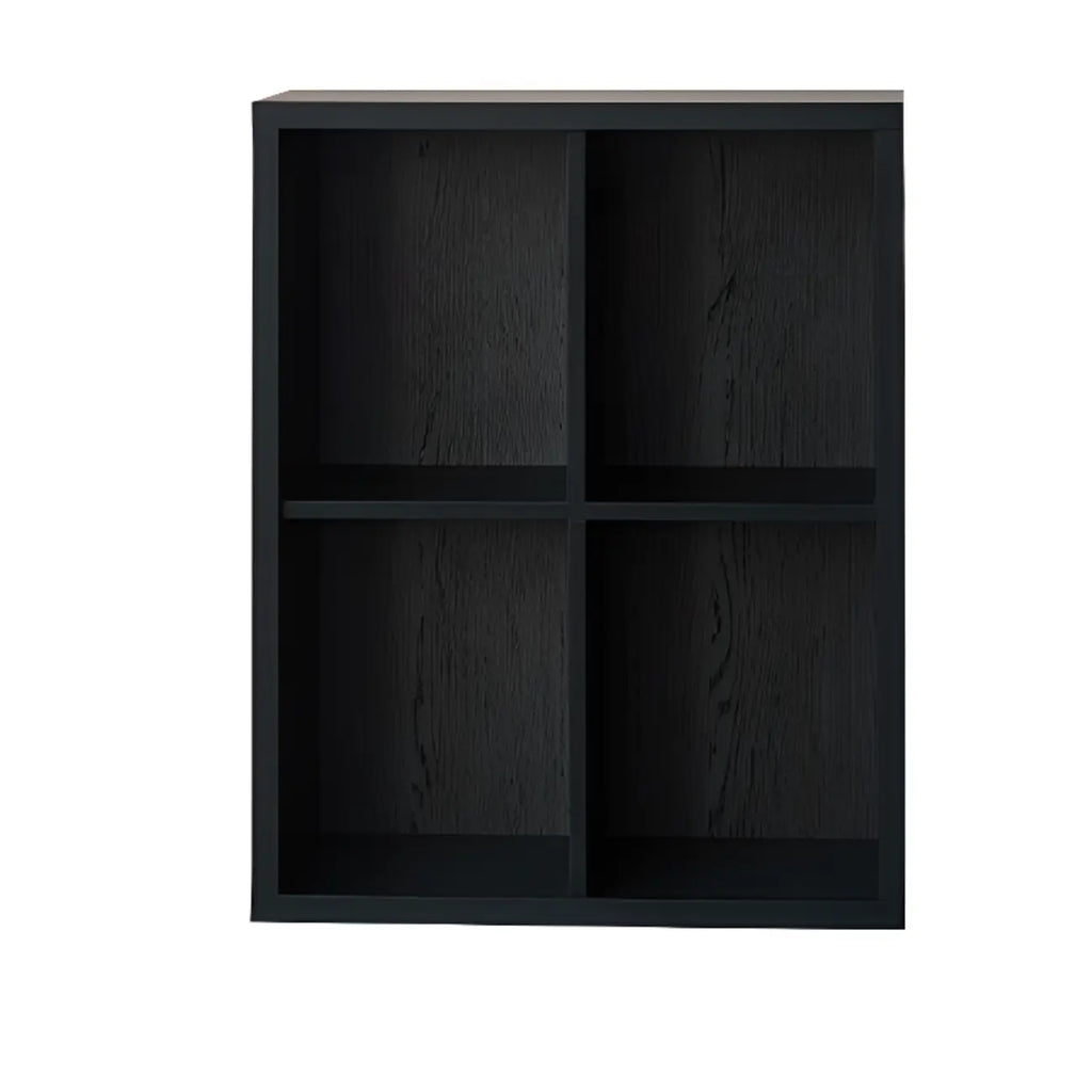 Étagères horizontales noires, cube de rangement fermé