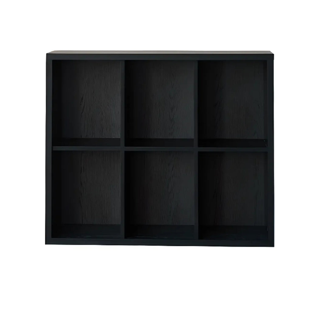 Étagères horizontales noires, cube de rangement fermé