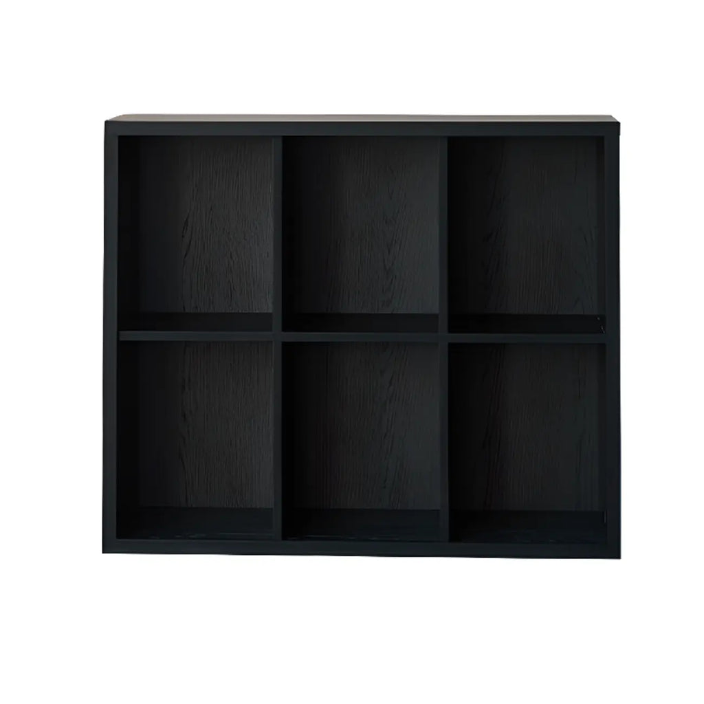Étagères horizontales noires, cube de rangement fermé