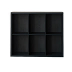 Étagères horizontales noires, cube de rangement fermé