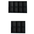 Étagères horizontales noires, cube de rangement fermé