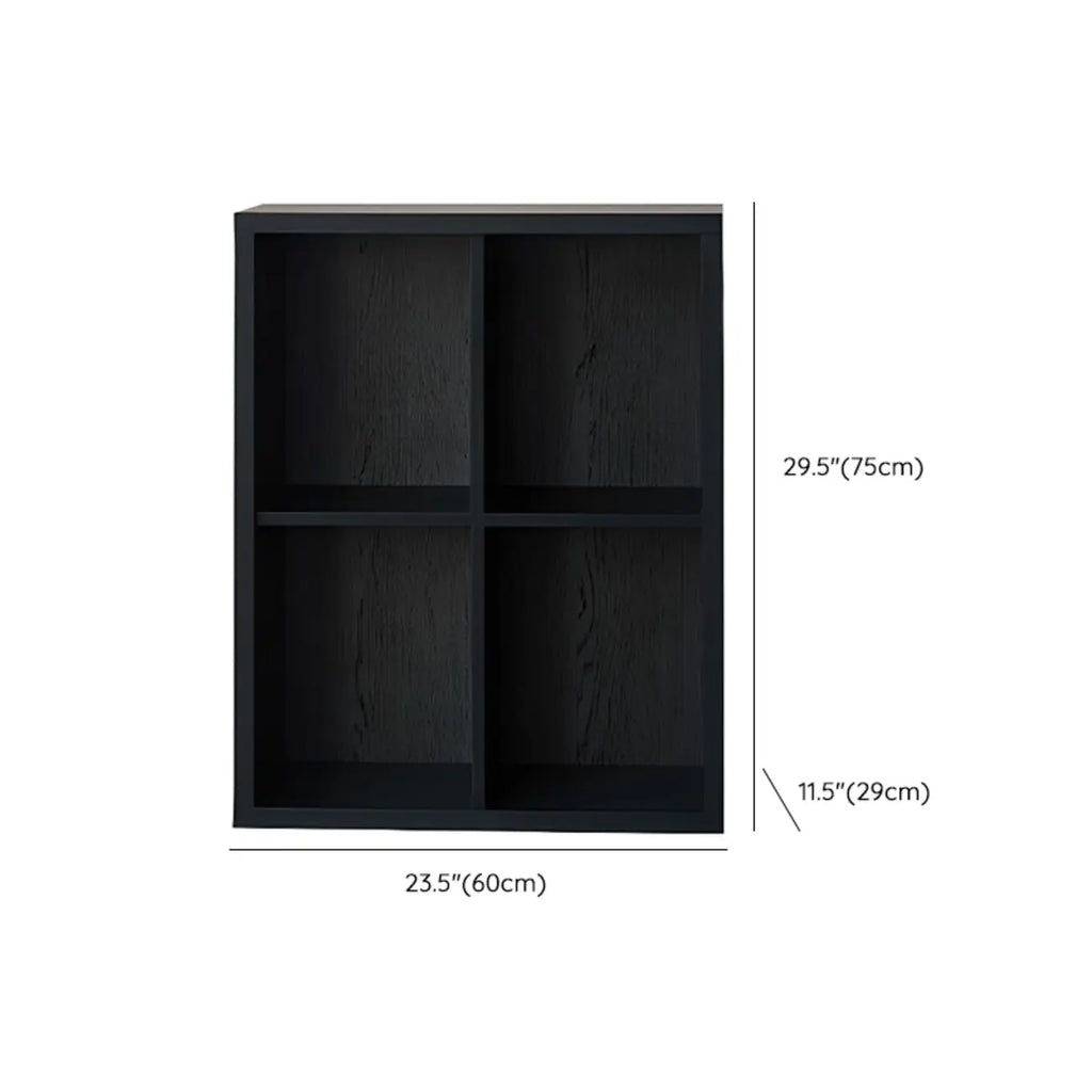 Étagères horizontales noires, cube de rangement fermé