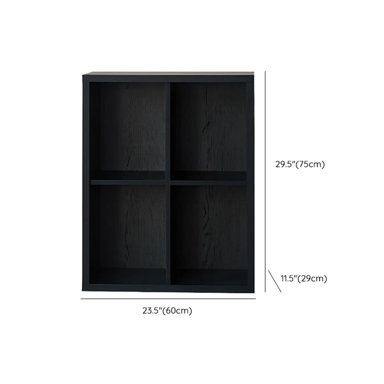 Étagères horizontales noires, cube de rangement fermé