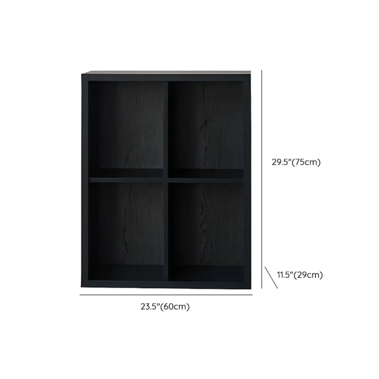 Étagères horizontales noires, cube de rangement fermé