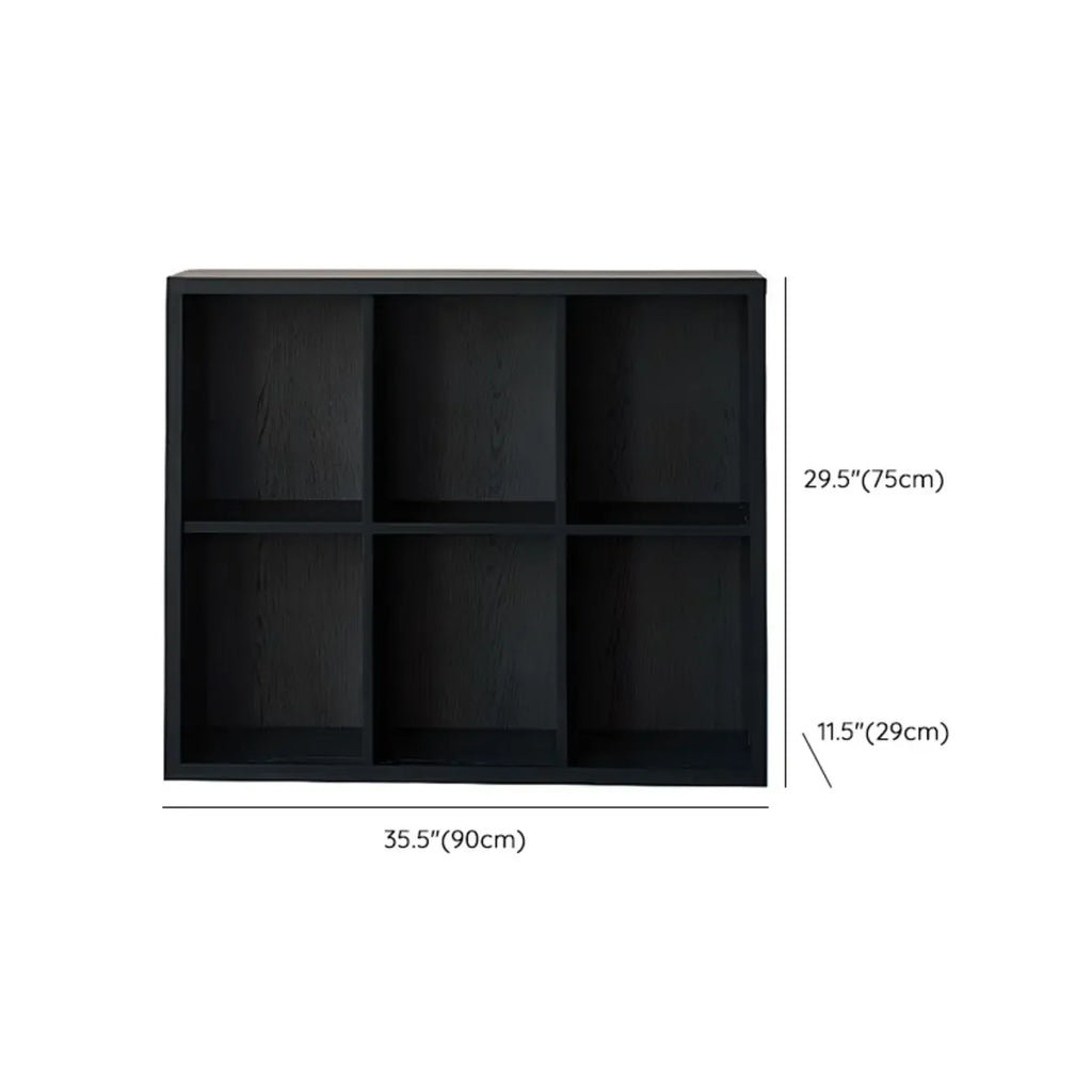 Étagères horizontales noires, cube de rangement fermé