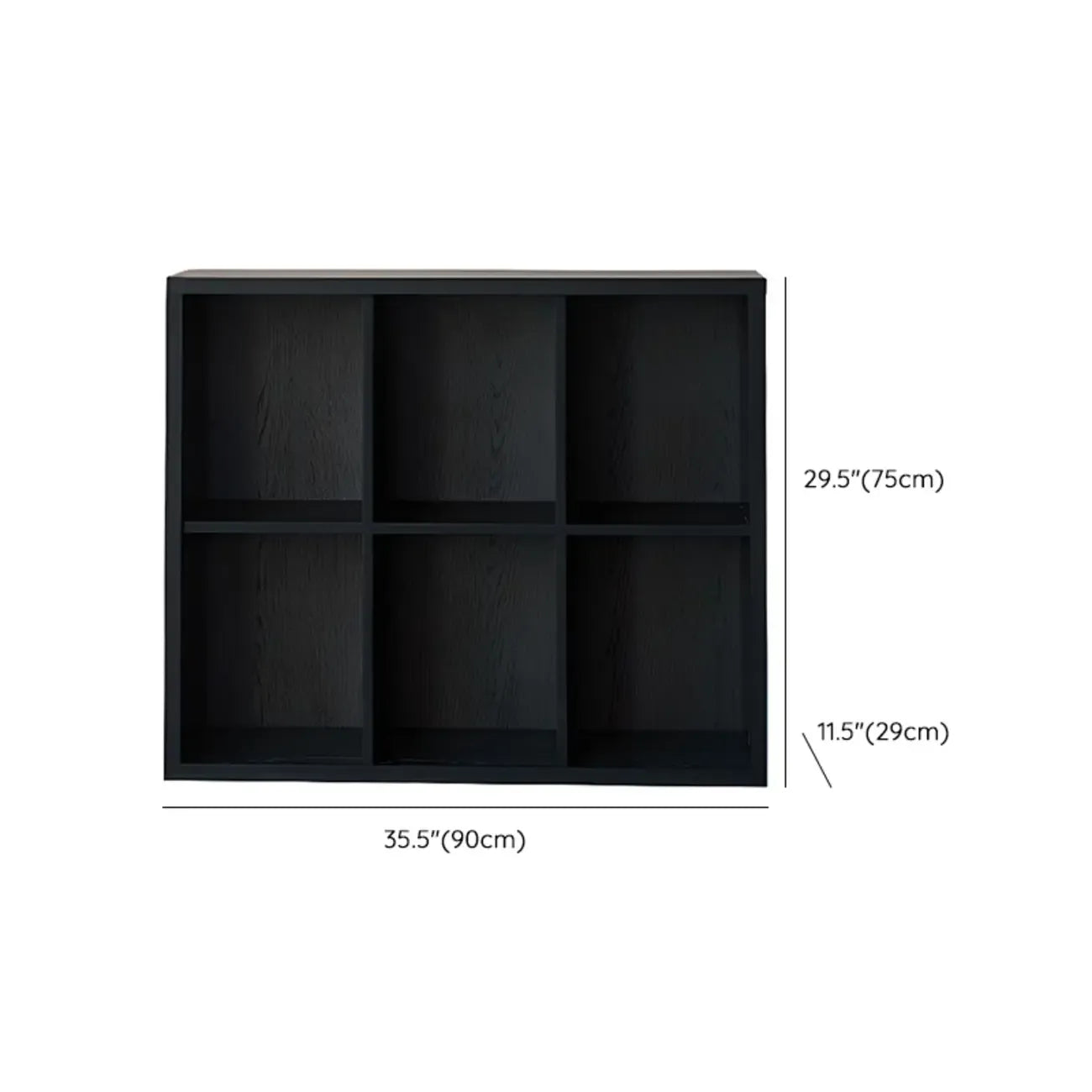 Étagères horizontales noires, cube de rangement fermé