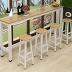 Tables de bar modernes à plateau fixe en bois brun