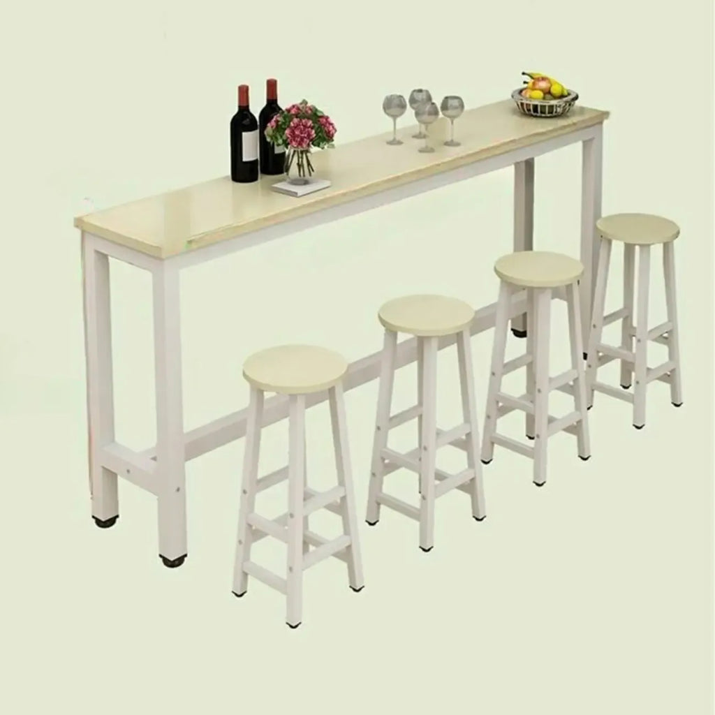 Tables de bar modernes à plateau fixe en bois brun