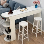 Tables de bar en bois avec rangement en verre trempé couleur charbon de forme irrégulière