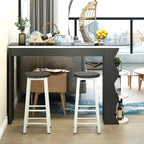 Tables de bar en bois avec rangement en verre trempé couleur charbon de forme irrégulière