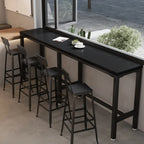 Tables de bar modernes en pin noir et métal avec repose-pieds
