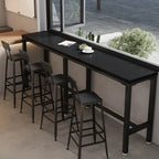 Tables de bar modernes en pin noir et métal avec repose-pieds