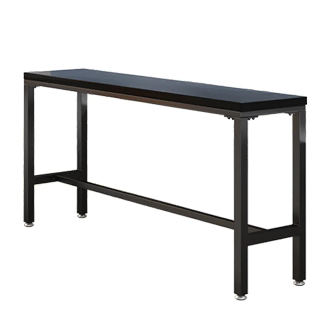 Tables de bar modernes en pin noir et métal avec repose-pieds