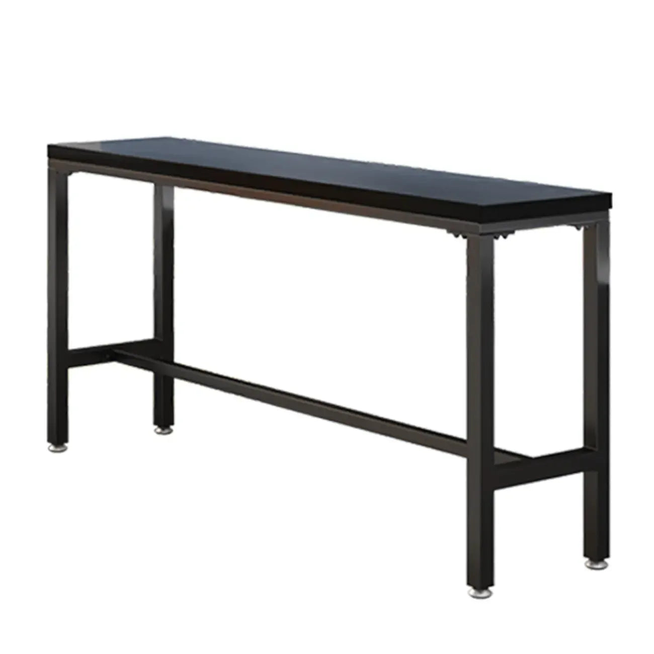 Tables de bar modernes en pin noir et métal avec repose-pieds
