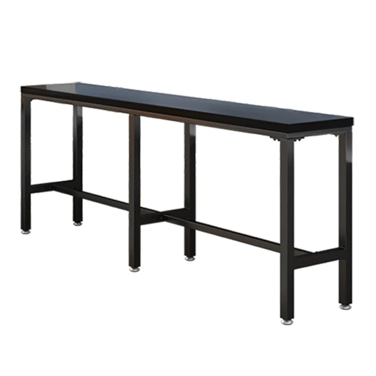 Tables de bar modernes en pin noir et métal avec repose-pieds