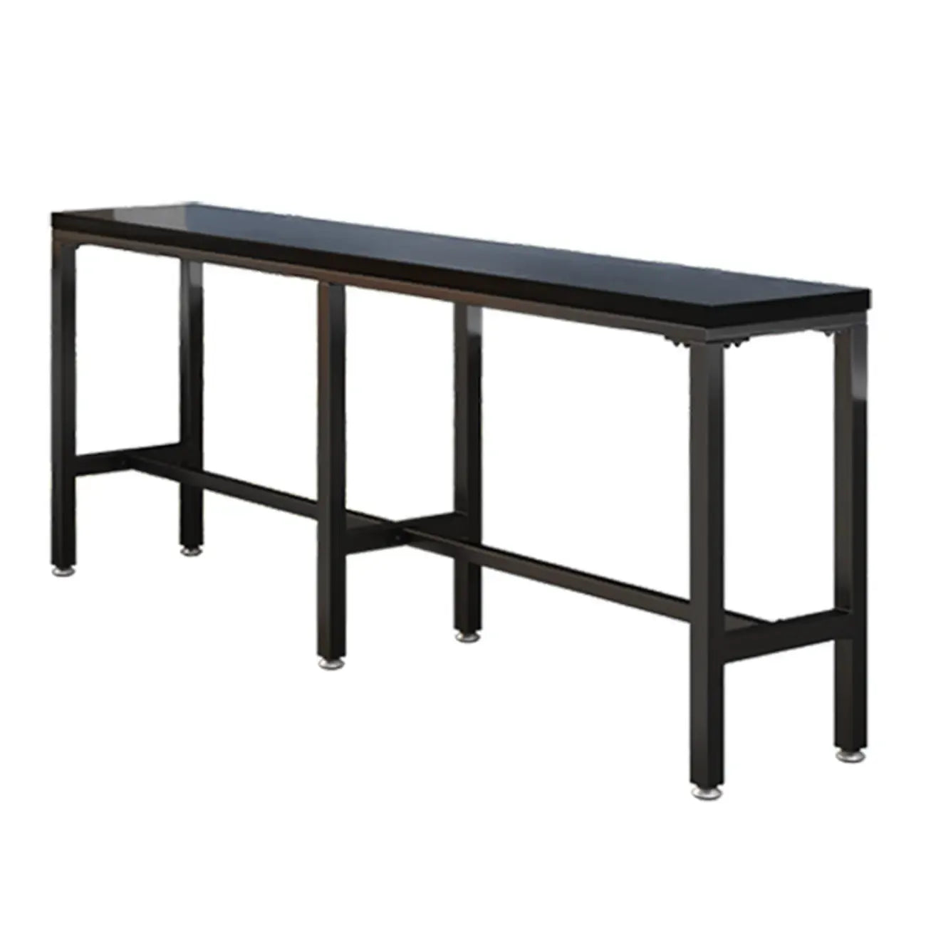Tables de bar modernes en pin noir et métal avec repose-pieds
