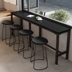 Tables de bar modernes en pin noir et métal avec repose-pieds