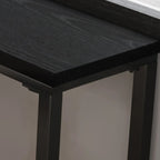Tables de bar modernes en pin noir et métal avec repose-pieds