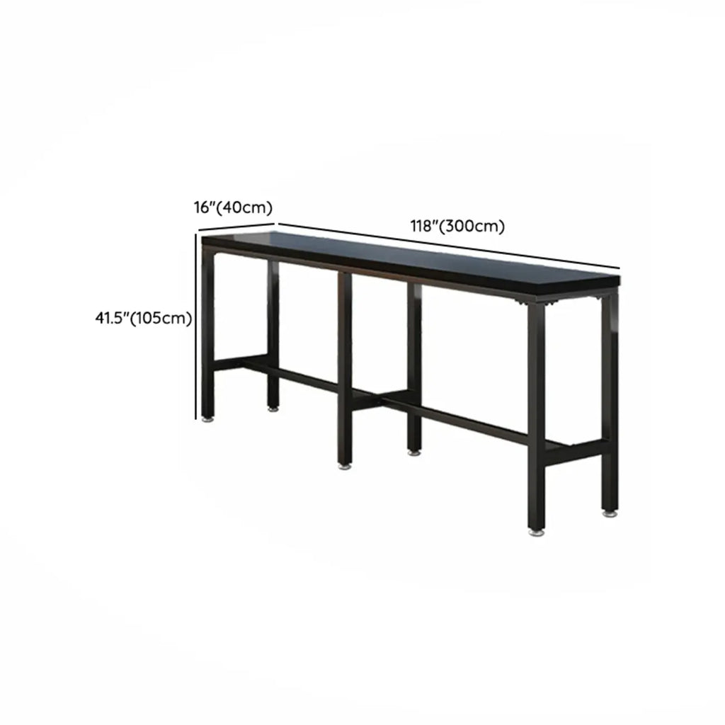 Tables de bar modernes en pin noir et métal avec repose-pieds