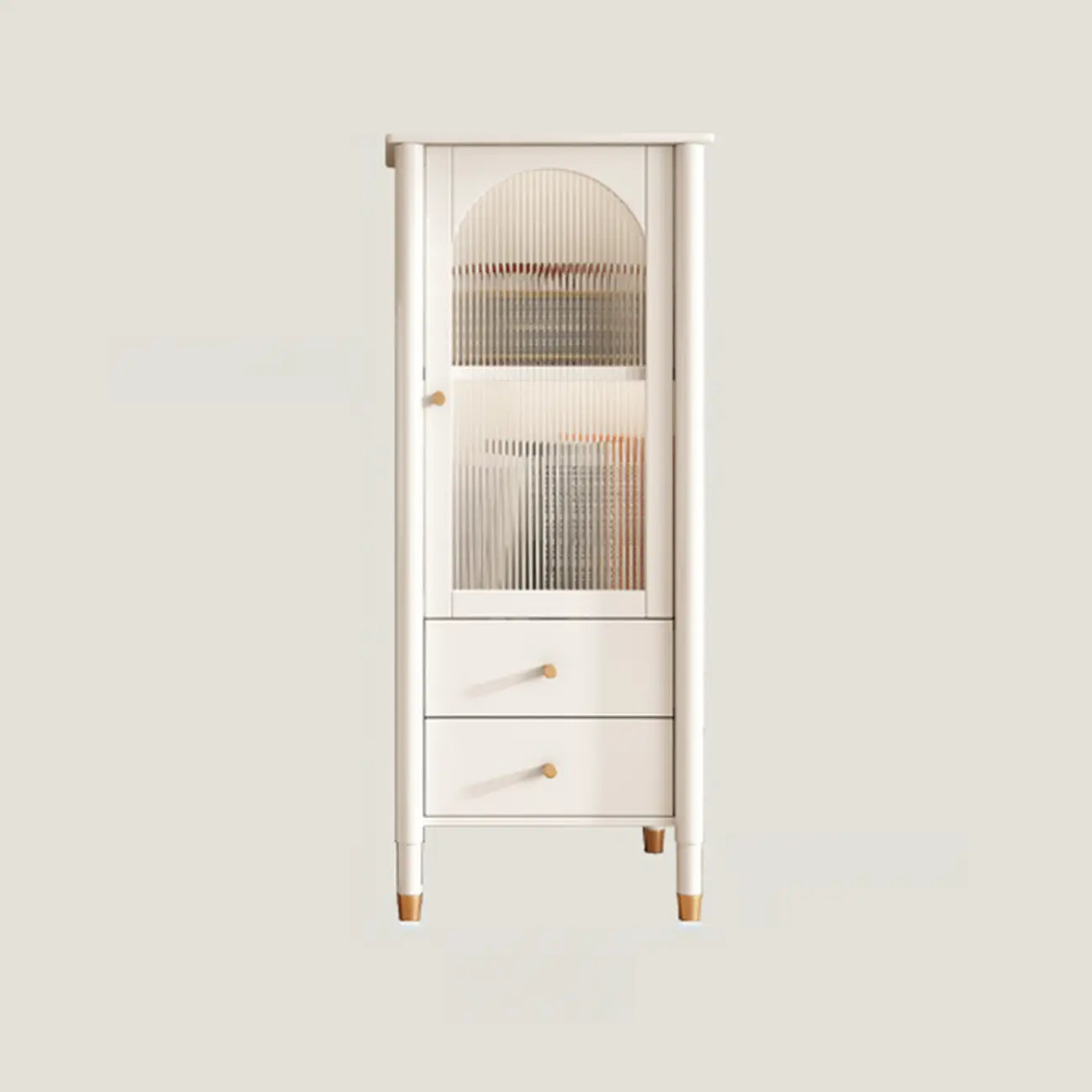 Armoire moderne en bois noir et or avec étagères réglables et porte vitrée