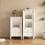 Armoire moderne en bois noir et or avec étagères réglables et porte vitrée