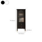 Armoire moderne en bois noir et or avec étagères réglables et porte vitrée